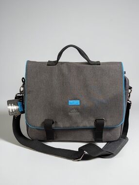 Ted Baker London Laptop Messenger Bag Gray Blue Trim NWT Bodywear Work Travel